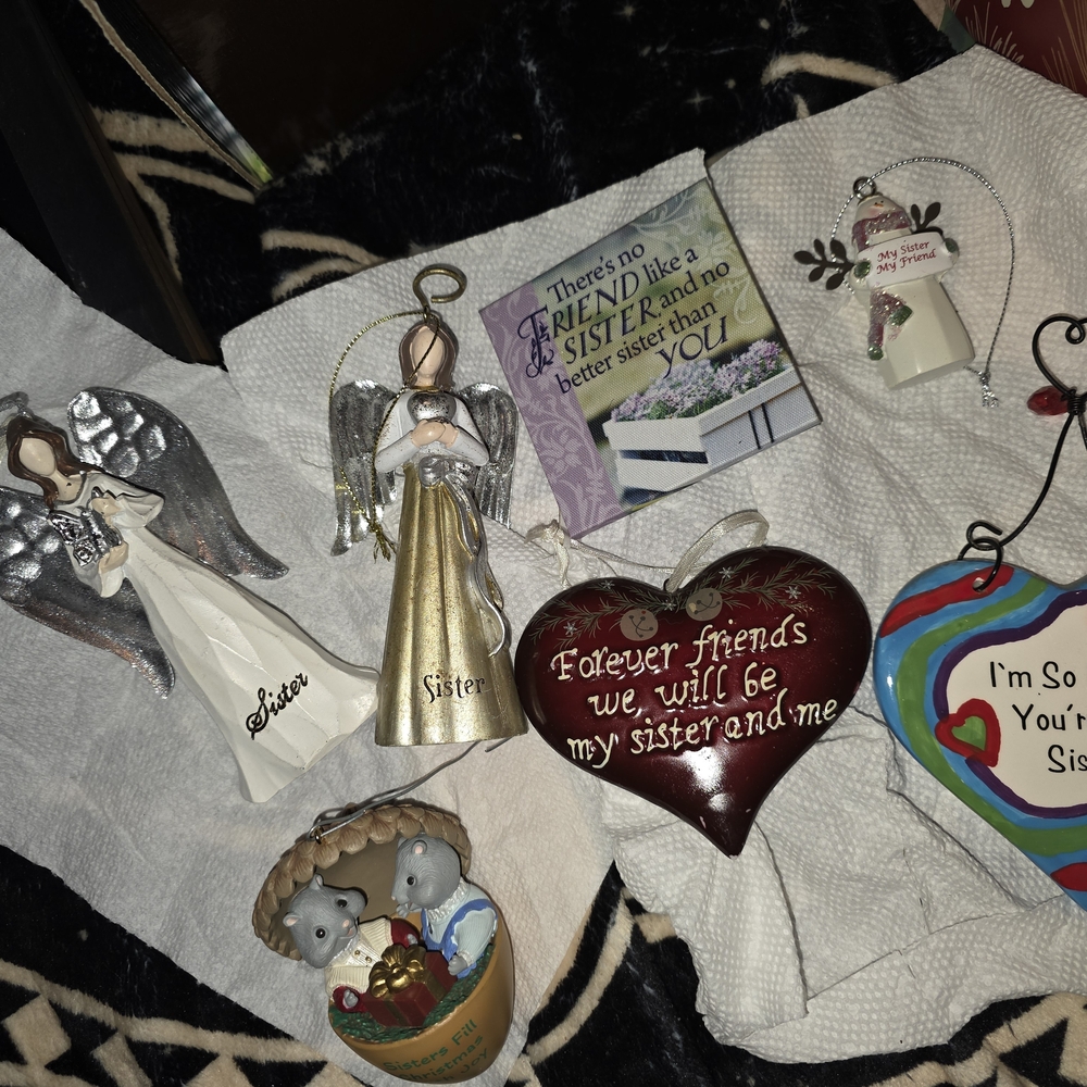 Multiples Sister Ornament Collection - Silver, Gold, Red, Blue